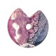 Enameled Ceramic Pendant Round Purple ~48mm/11mm Ø6mm