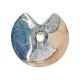 Colgante Redondo de Cerámica Esmaltada Azul ~48 Mm/11 mm Ø6 mm