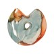 Pendentif rond en Céramique Émaillée Orange ~48 Mm/11 mm Ø6 mm