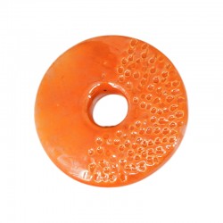 Disque Orange en Céramique Émaillée 44 mm/8 mm Ø10 mm