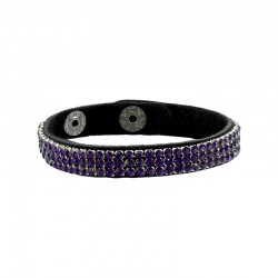 Braccialetto di Cuoio 10mm con Cristalli Swarovski