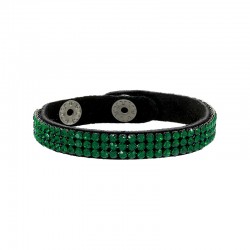 Braccialetto di Cuoio 10mm con Cristalli Swarovski