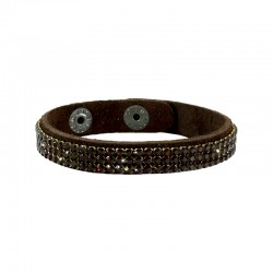 Braccialetto di Cuoio 10mm con Cristalli Swarovski
