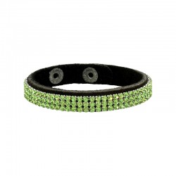 Braccialetto di Cuoio 10mm con Cristalli Swarovski