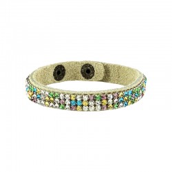 Braccialetto di Cuoio 10mm con Cristalli Swarovski