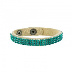 Bracelet en cuir 10 mm avec Ruban en Cristal Swarovski