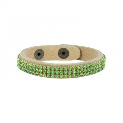 Bracelet en cuir 10 mm avec Ruban en Cristal Swarovski