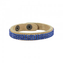 Bracelet en cuir 10 mm avec Ruban en Cristal Swarovski