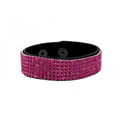 Braccialetto di Cuoio 20mm con Cristalli Swarovski