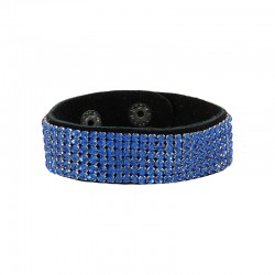 Bracelet en cuir 20 mm avec Ruban en Cristal Swarovski