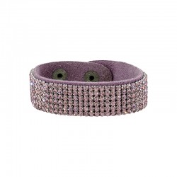 Braccialetto di Cuoio 20mm con Cristalli Swarovski