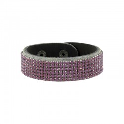 Bracelet en cuir 20 mm avec Ruban en Cristal Swarovski