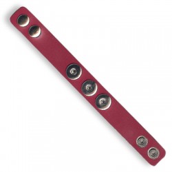 Pulsera de Cuero ´´Clic Clac´´ con 3 Botones 24cm