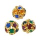 Perla Rotonda in Metallo con Cristalli 10 mm Ø2 mm