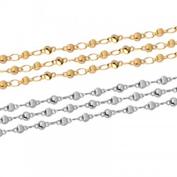 Catena in Ottone con Pallini 3x7mm