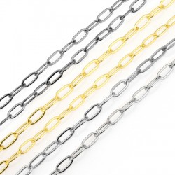 Brass Paperclip Chain Oval 3.3x7.5mm/0.53mm