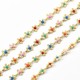 Catena in Ottone con Fiori Smaltati 6mm