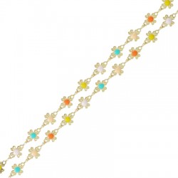 Catena a Croce in Ottone Smaltato 6X12 mm