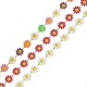 Enameled Brass Flower Chain 9.5x11mm