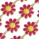 Enameled Brass Flower Chain 9.5x11mm