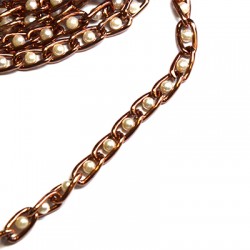 Aluminium Chain with Pearls ABS 4mm 7x13mm