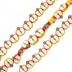 Polymer Clay Bead Fruit Half Apple 10mm (~50pcs)