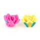 Passante in Pasta Fimo Rosa con Foglie 20mm
