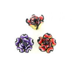 Polymer Clay Bead Flower Rose 15mm