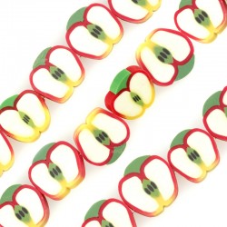 Perle en pâte Polymère Tranche de Pomme 20 mm (~20 Pièces)