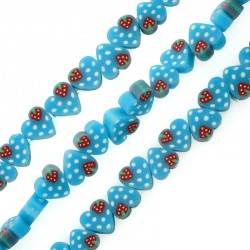 Perle en pâte Polymère cœur Fraise 11 mm (~50 Pièces)