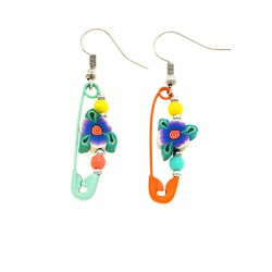 Passante in Pasta Fimo Fiore con Foglie 12mm