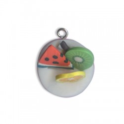 Assiette en pâte Polymère avec Fruits 20 mm