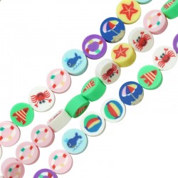 Polymer Clay Bead Summer Designs 10mm Ø~1.5mm) ~40pcs