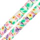 Polymer Clay Tube with Flowers 6x7mm Ø~1.5mm (~63pcs)