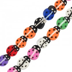 Perles en pâte Polymère en Forme de Coccinelle 8 x 10 mm Ø ~ 1.7 mm (~40 Pièces)