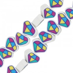 Perle en pâte Polymère en Forme de Diamant 10 mm Ø~1.6 mm (~40 Pièces)