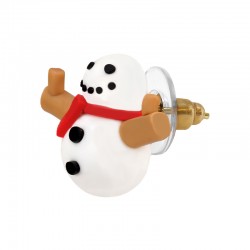 Boucles D'Oreilles en pâte Polymère Bonhomme de Neige 15 x 17 Mm/7.5 mm