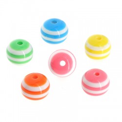 Entrepieza de Poliester Redonda con Rayas 12mm