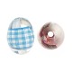 Resin Bead Oval with Fabric 18x25mm Ø3mm