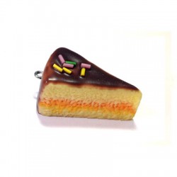Colgante de Resina de Pastel Chocolate 34mm