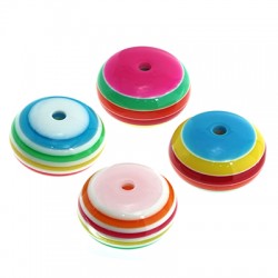 Resin Spacer Round with Stripes 25x15mm