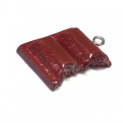 Resin Pendant Chocolate 19x24mm
