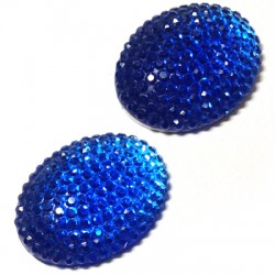 Cabochon Ovale à dos plat en Résine 15 x 20 mm