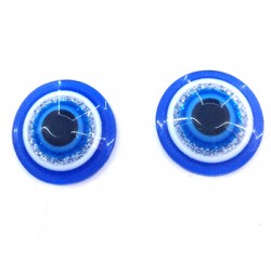 Resin Cabochon Flatback Round with Evil Eye 10mm
