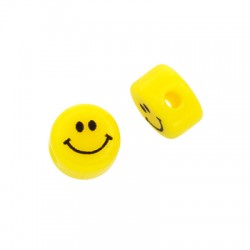 Perle en Résine Ronde à face Plate et Sourire 8 mm/5 mm Ø2 mm