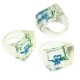 Resin Finger Ring Square with Flower 24x19mm