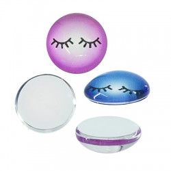 Cabochon rond en Résine avec cils Maléfiques 8 mm