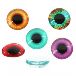 Cabochon rond en Résine à dos plat avec œil Maléfique 12 mm