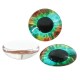 Glass Cabochon Flatback Round with Evil Eye 12mm