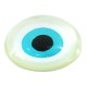 Glass Cabochon Flatback Round with Evil Eye 12mm